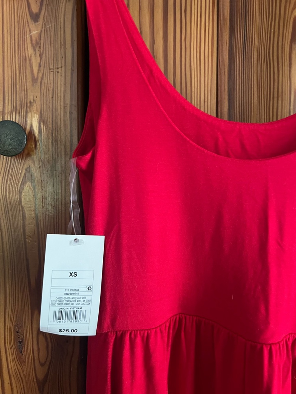 NWT A New Day- Red Midi Dress Sleeveless Lightweight XS pockets, side slit - Picture 7 of 14